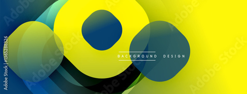 Abstract background with layered translucent gradient shapes