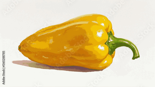 Yellow bell pepper isolated watercolor vector illustration svg