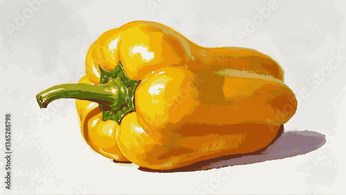 Yellow bell pepper isolated watercolor vector illustration svg