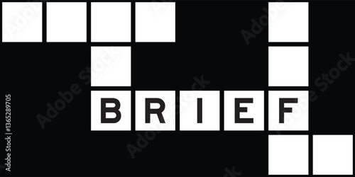 Alphabet letter in word brief on crossword puzzle background