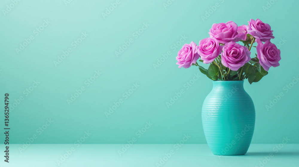 beautiful arrangement of pink roses in turquoise vase against soft mint background creates serene and cheerful atmosphere, perfect for home decor or gifting beautiful arrangement of pink roses in turquoise vase against soft mint background creates serene and cheerful atmosphere, perfect for home decor or gifting