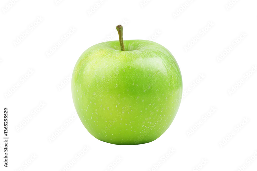 Single green apple isolated on white background. Macro shot of fresh fruit with vibrant green with white background. Studio food photography for design and print. Green apple fruit concept. AIG57. Single green apple isolated on white background. Macro shot of fresh fruit with vibrant green with white background. Studio food photography for design and print. Green apple fruit concept. AIG57.