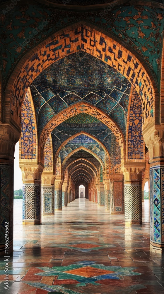 Obraz premium Architectural Perspective Depicting Beautiful Arches and Decorative Interior Design