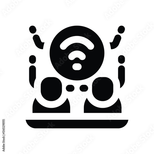 remote access glyph icon. Strong and solid vector icon for websites, mobile interfaces, presentations, and visual branding. High quality and easy to edit.