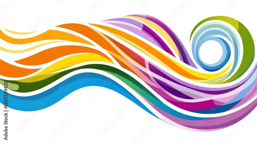 Fototapeta premium Dynamic Colorful Wave Artwork Abstract Design Digital Illustration Vibrant Environment Creative Perspective Visual Concept for Impact