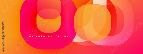 Circular abstract design with overlapping translucent circles and round shapes, blending gradients and smooth curves, creating depth, contrast, and a dynamic visual effect