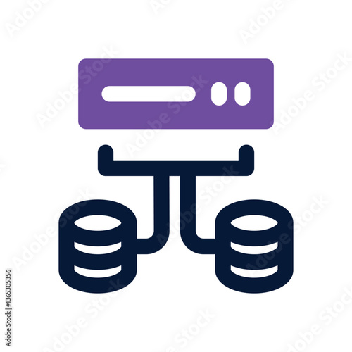 database dual tone icon. Sleek and modern vector icon for websites, mobile apps, marketing materials, and corporate design. Fully scalable and ready to use.