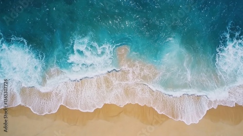 Fototapeta Naklejka Na Ścianę i Meble -  Ocean waves nature aerial water.