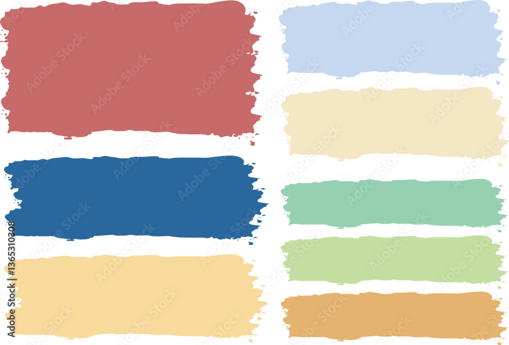 Naklejka premium colorful palette pastel colors abstract banners brush strokes set