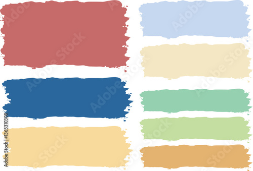colorful palette pastel colors abstract banners brush strokes set