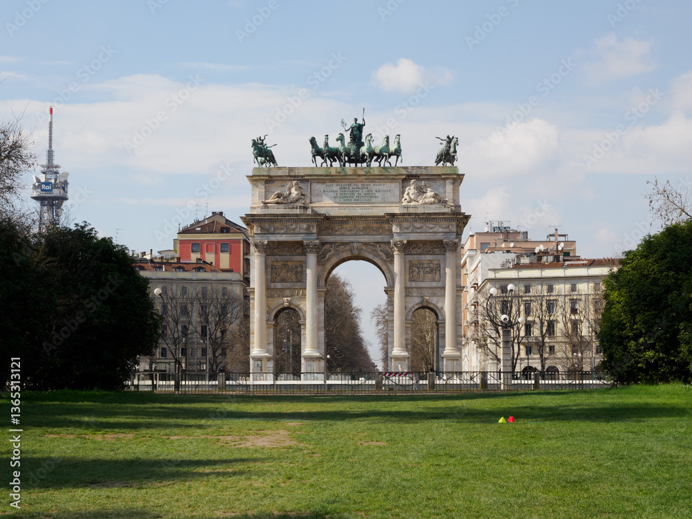 Fototapeta premium Arco della Pace in Milan, Italy