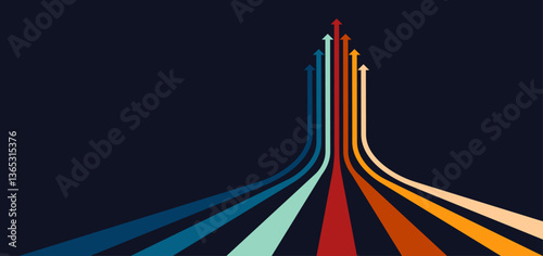 Abstract arrow direction. Business investment to success. financial data graph strategy. Technology background. High speed.