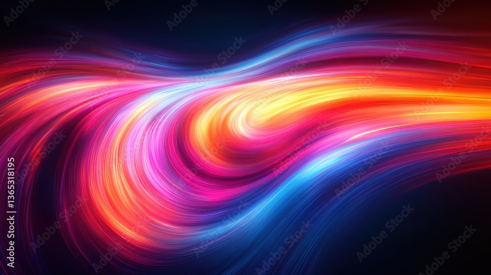 Colorful Abstract Light Waves in Motion with Brilliant Swirls Colorful Abstract Light Waves in Motion with Brilliant Swirls