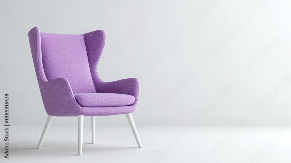 Obraz premium Elegant purple chair with modern design in a minimalist interior setting