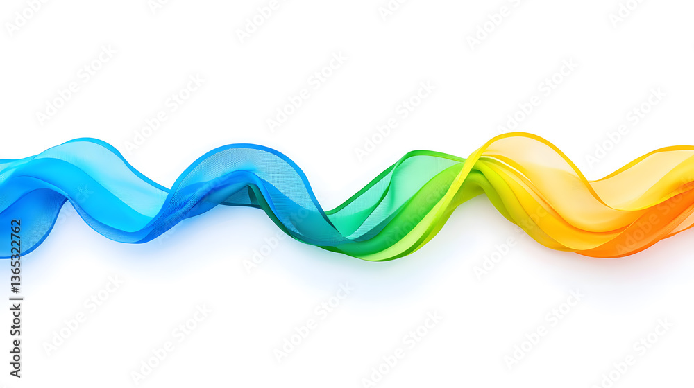 Fototapeta premium Colorful gradient abstract ribbon wave on white background