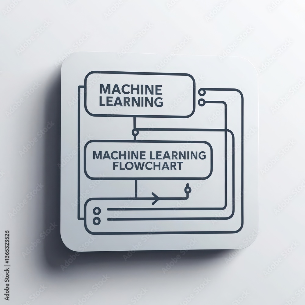 Business analytics pattern recognition concept. A sleek graphic depicting a machine learning flowchart, illustrating processes and connections in the field of artificial intelligence. Business analytics pattern recognition concept. A sleek graphic depicting a machine learning flowchart, illustrating processes and connections in the field of artificial intelligence.
