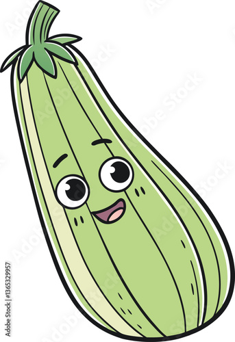 Happy Cartoon Zucchini