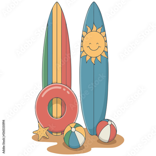 Surfboard vector set
