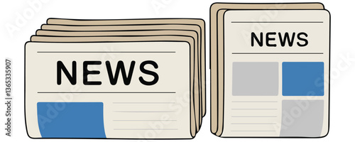 Newspaper pile vector