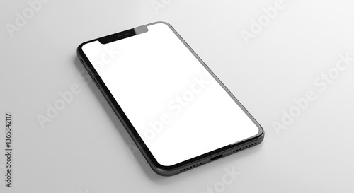 Smartphone Mockup with Blank Screen on Minimalist Background