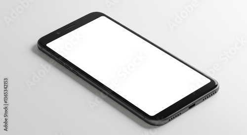 Smartphone Mockup with Blank Screen on Minimalist Background