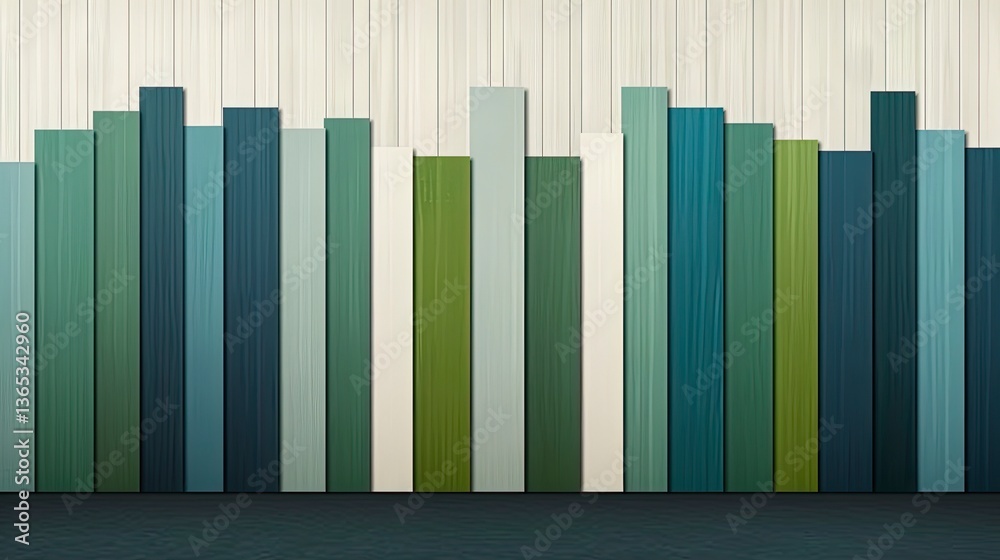 Obraz premium Colorful rectangular shapes arranged in a row, against a light-colored background