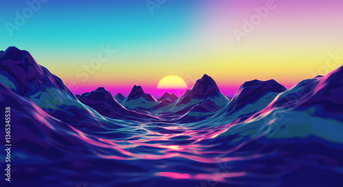 Surreal rainbow Landscape-hints of neon