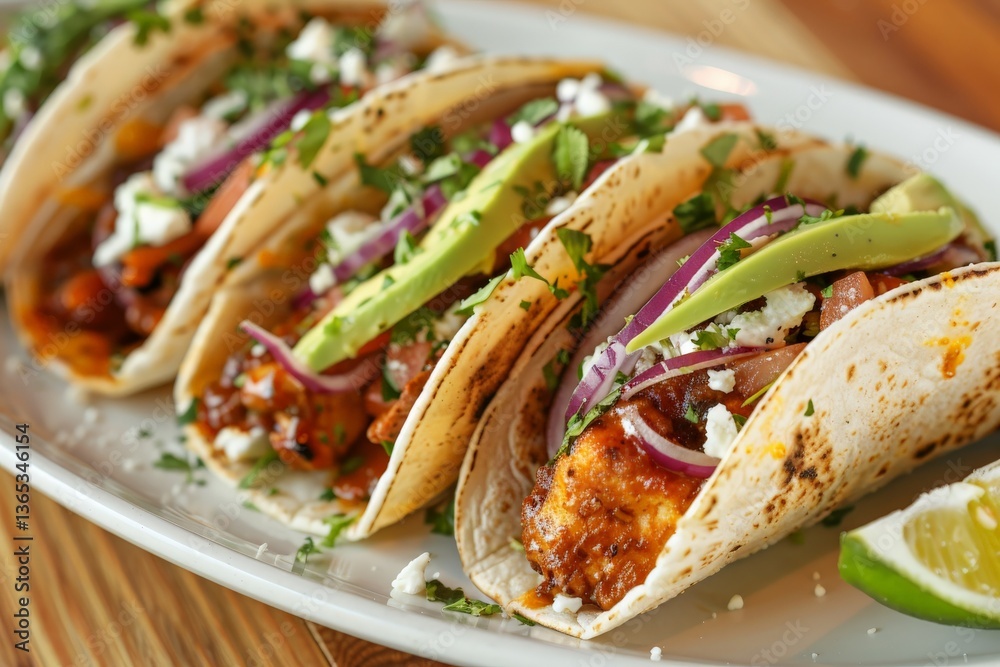 Delicious Mexican Tacos with Fresh Ingredients Delicious Mexican Tacos with Fresh Ingredients