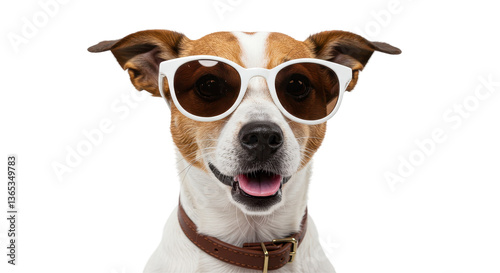 Wallpaper Mural Isolated Dog with Sunglasses Smiling Torontodigital.ca
