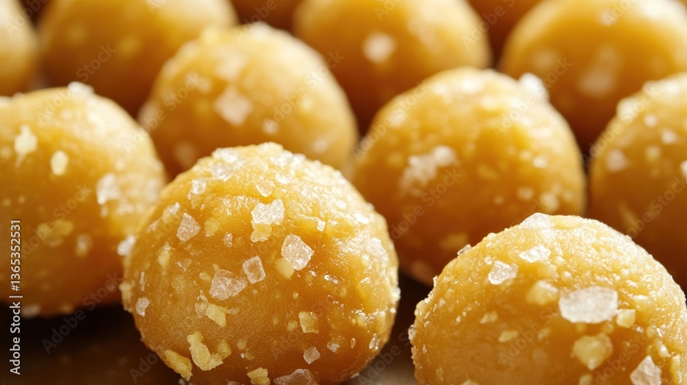 Close-up of salted caramel candies. Close-up of salted caramel candies.