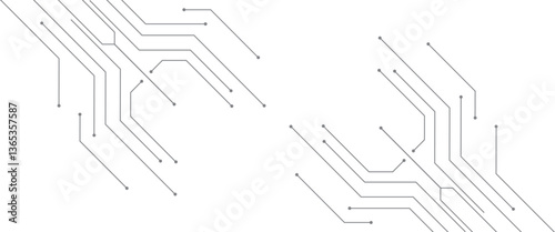 Abstract global network with connect lines and technology circuit banners digital technology 