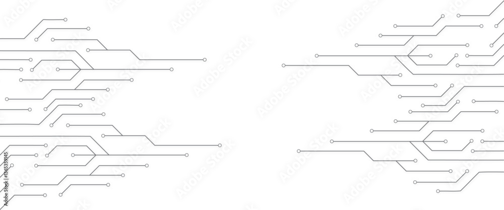 Obraz premium Vector abstract white digital technology circuits lines geometric dots and lines. 