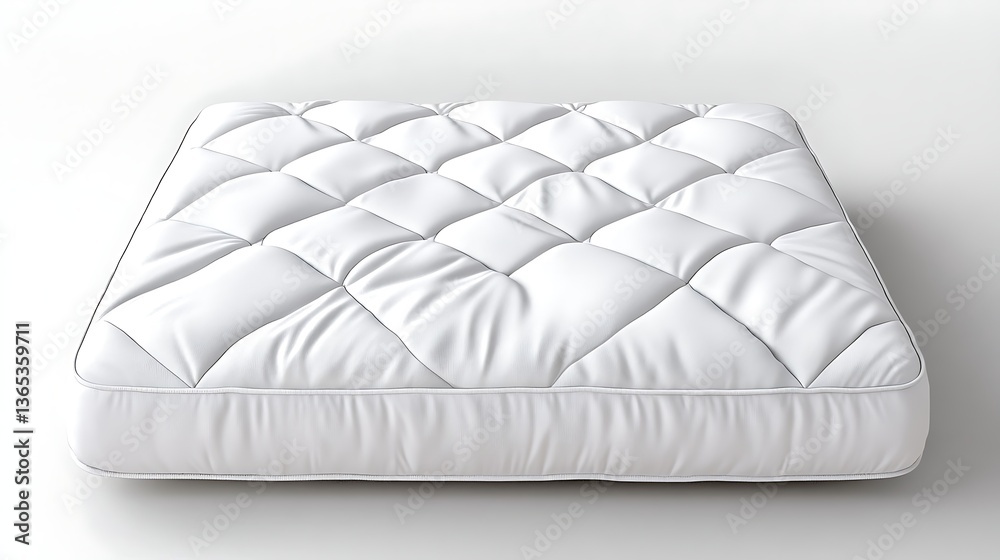 Fototapeta premium White Minimalist Mattress with Geometric Pattern and Soft Texture for Modern Home Decor