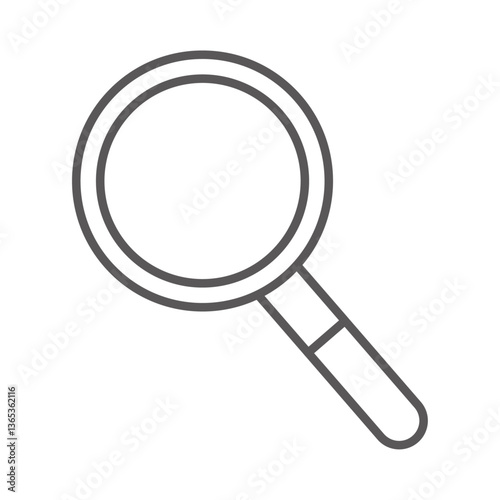 虫めがねのラインベクターアイコン：調査と発見のシンボル - Magnifying Glass Line Vector Icon: Symbol of Investigation and Discovery