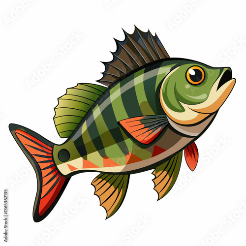 High-quality perch fish vector design, perfect for digital and print projects.