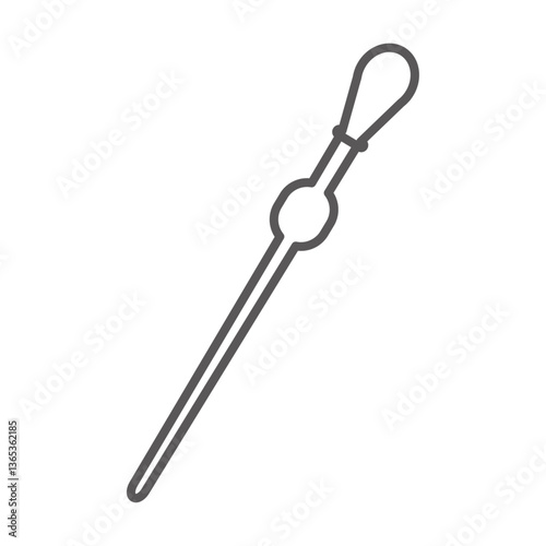 こまごめピペットのラインベクターアイコン：実験器具のシンボル - Dropping Pipette Line Vector Icon: Symbol of Laboratory Equipment