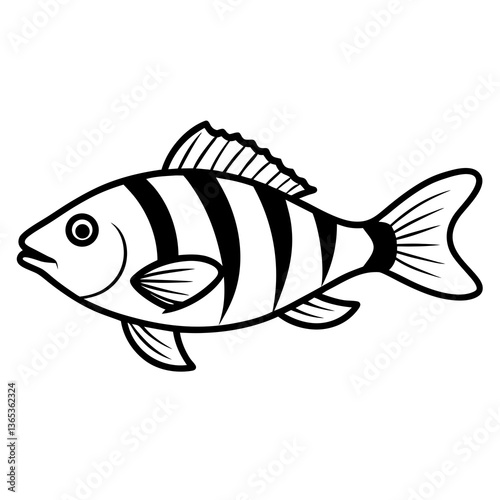 High-quality perch fish vector design, perfect for digital and print projects.