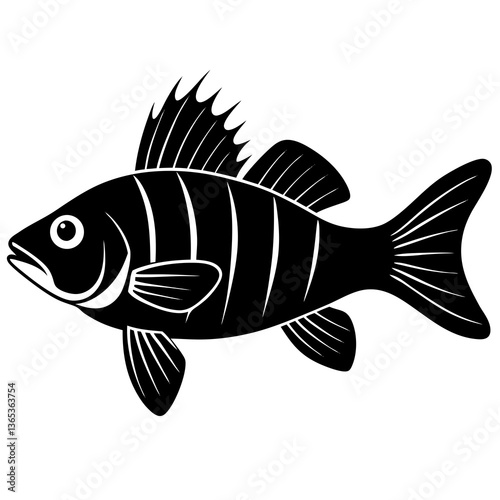 High-quality perch fish vector design, perfect for digital and print projects.
