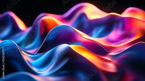 Wallpaper Mural Abstract Colorful Wavy Lines Background with Smooth Gradient Effect Torontodigital.ca