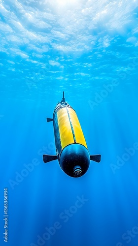 Yellow and Black Autonomous Underwater Vehicle in Blue Ocean