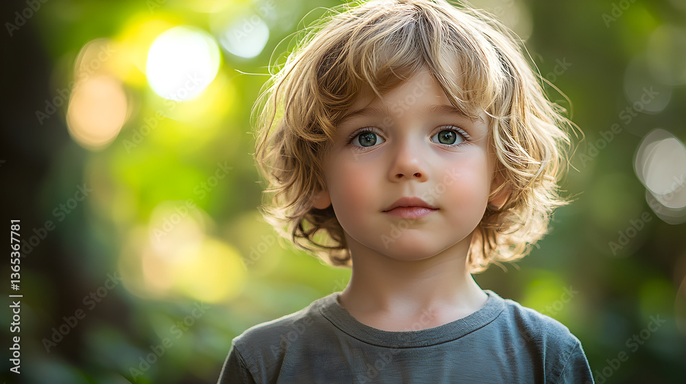 A child stands in a serene forest, embodying innocence and connection with nature. A child stands in a serene forest, embodying innocence and connection with nature.