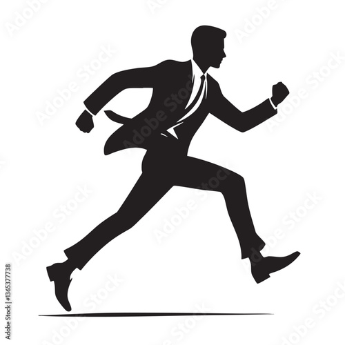 A Silhouette of a Businessman Running: Speed, Success, and the Pursuit of Goals