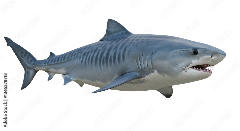 Obraz premium Isolated Tiger Shark