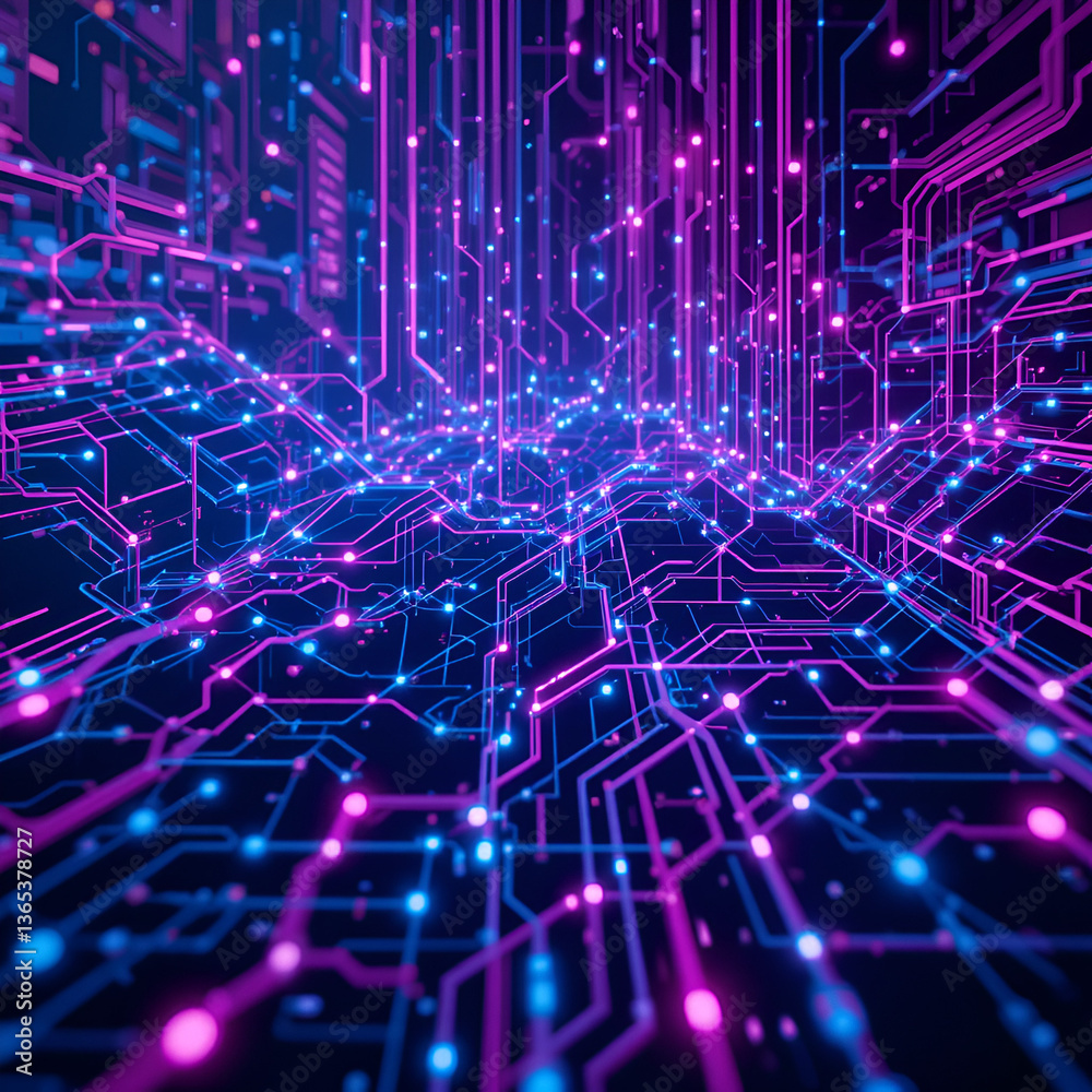 Quantum Grid Flux – Sci-Fi Inspired Abstract Circuitry with Glowing Nodes Quantum Grid Flux – Sci-Fi Inspired Abstract Circuitry with Glowing Nodes