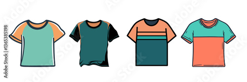 Collection of Stylish T-Shirts in Various Colors and Designs