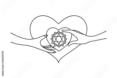 Heart Chakra Healing Hands Gently Embrace Spiritual Energy