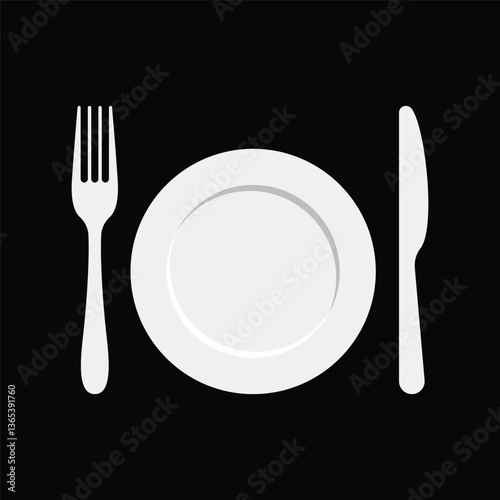 Fork and knife flat vector design. Fork and knife clip art