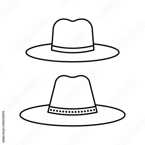 Summer hat line icon design on a white background