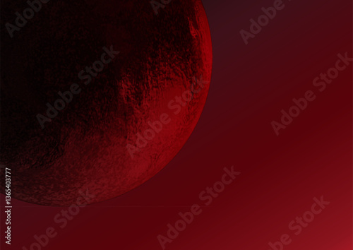vector Abstract zoom red full moon dark background.