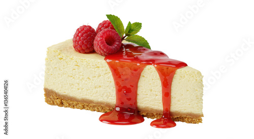 Isolated Raspberry Cheesecake